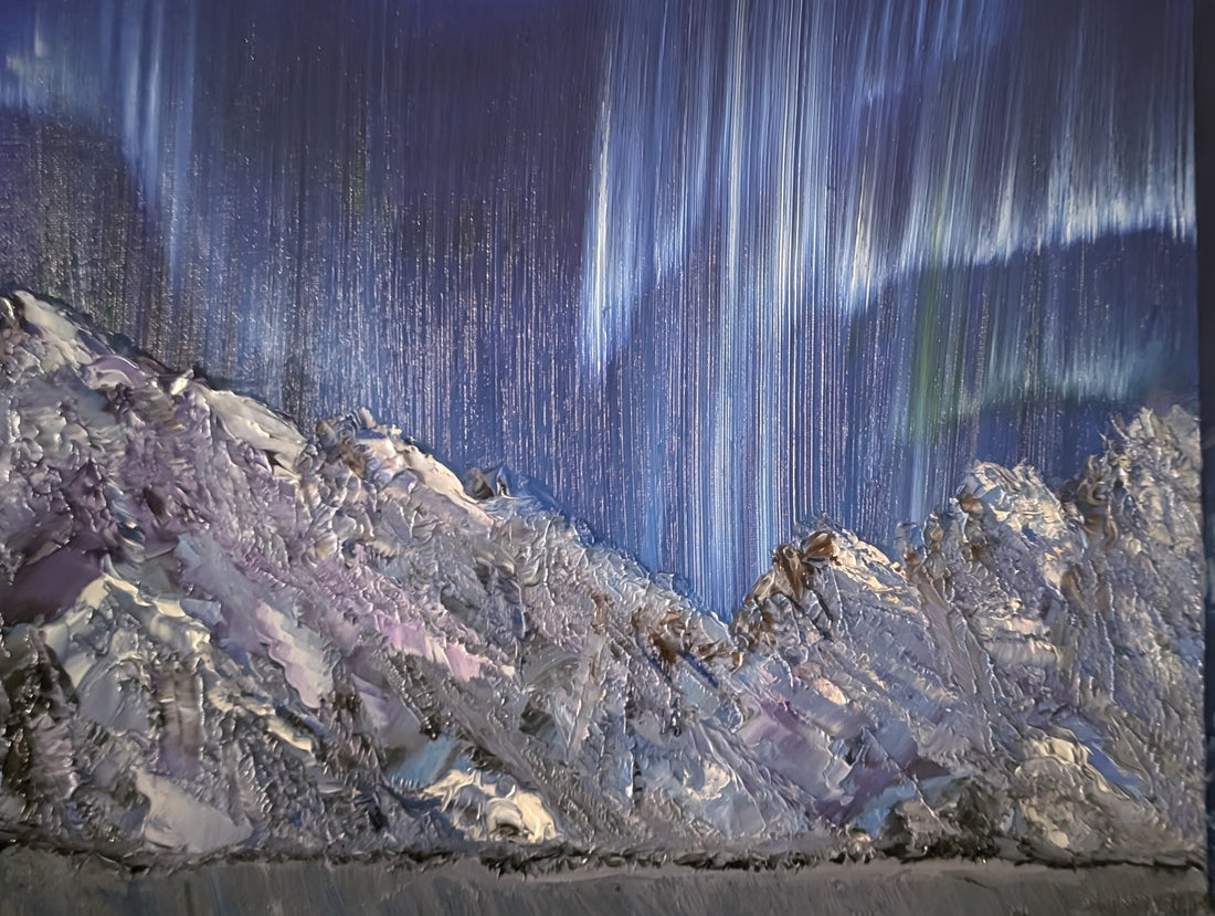 New Art!  "Northern Lights over the White Mountain"